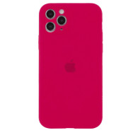 Чехол Silicone Case Full Camera для iPhone 11 Pro Max Rose red